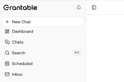 The sidebar showing + New Chat, Dashboard, Chats, Search, Scheduled, and Inbox